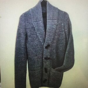 Men's Gray Ribbed Sweater